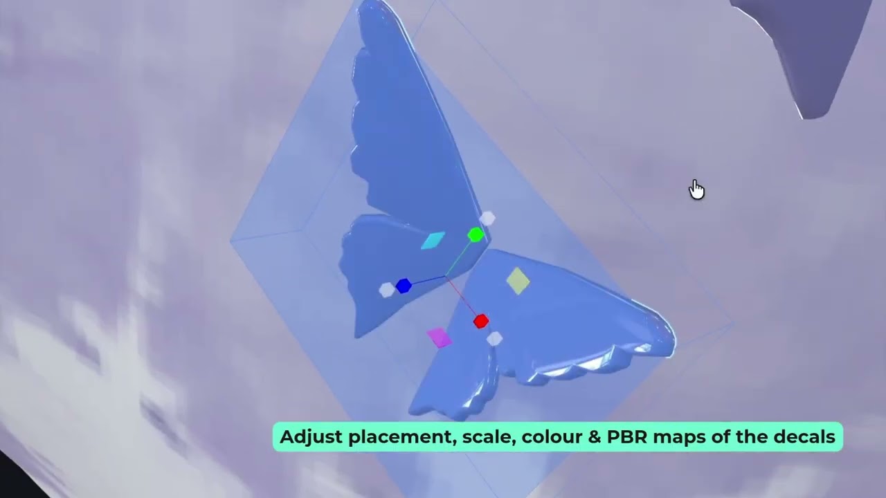 The 3D decal library in the Alvalan editor