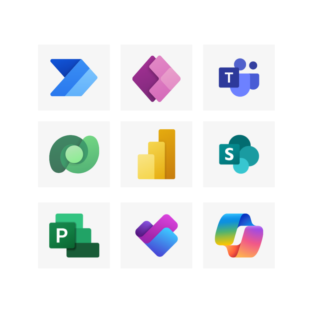Different Microsoft product icons
