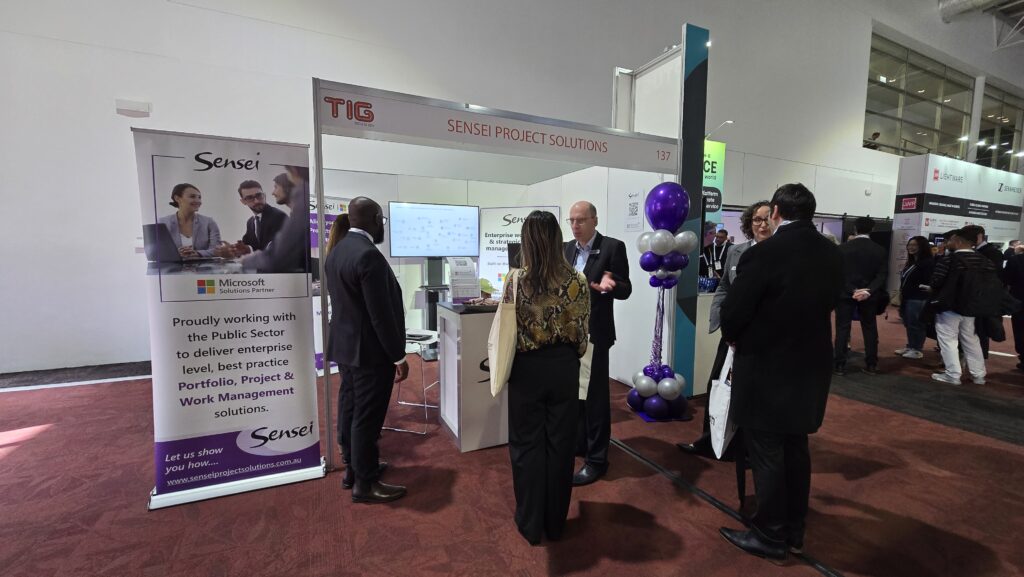 The team from Sensei Project Solutions speak with attendees at Tech in Gov about the latest in Project Portfolio Management solutions