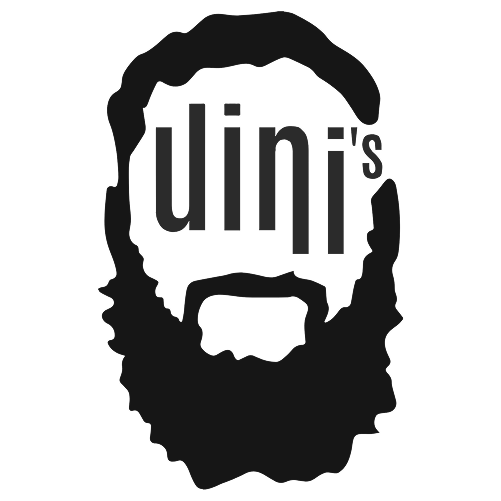Logo représentant la silhouette stylisée d'une tête d'homme barbu, avec le mot « ulini's » intégré dans le contour du visage.