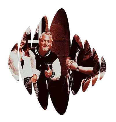 Forme logo du festival Chapfest avec photo du groupe de musique Rockab'swing