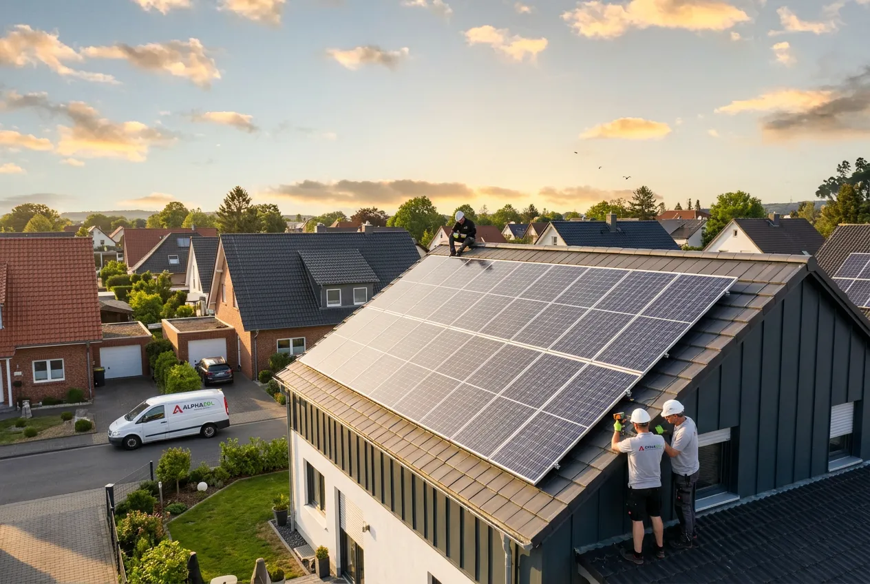 AlphaSol PV-Anlage auf Satteldach mit all black Modulen