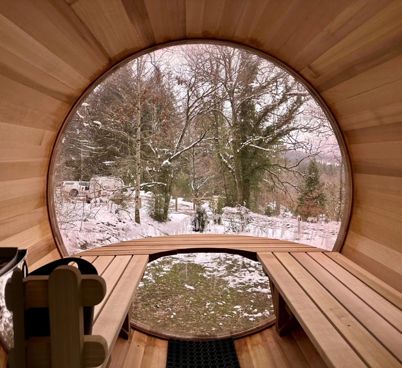 Sauna et détente aux Cabanes Nids des Vosges