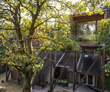 Privater Spa-Bereich Villa Forêt mit Hamam und Badefass – Nids des Vosges Baumhäuser