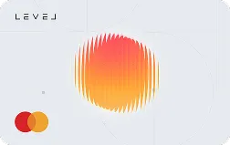 Level credit card with a gradient orange and red circular design in the center and Mastercard logo at the bottom left.