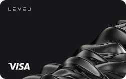 Black LEVEJ Visa credit card with a textured wave design.