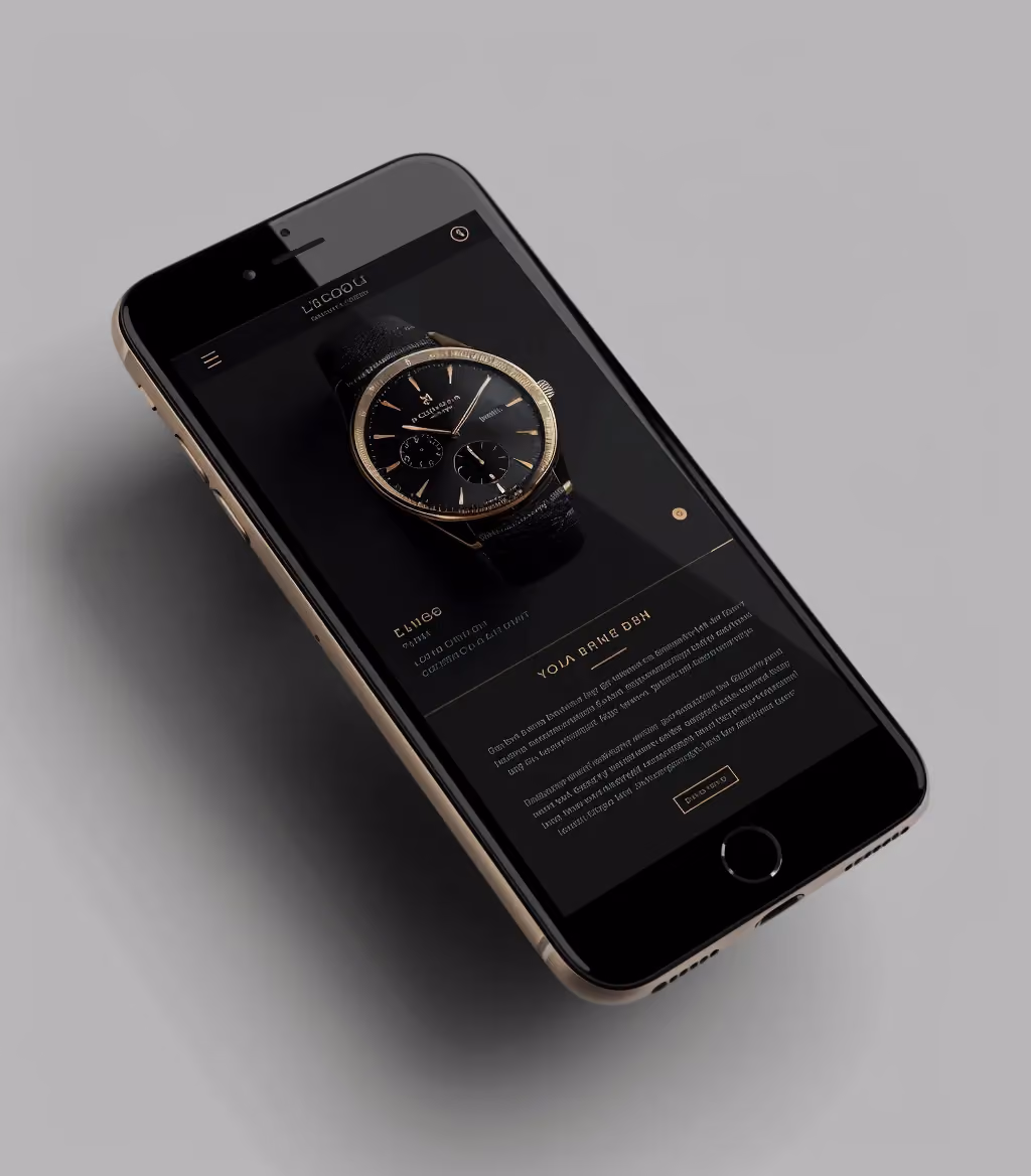 Schwarzes Smartphone mit Marketing-Grafiken zur Veranschaulichung von Mobile-Funnel-Systemen.