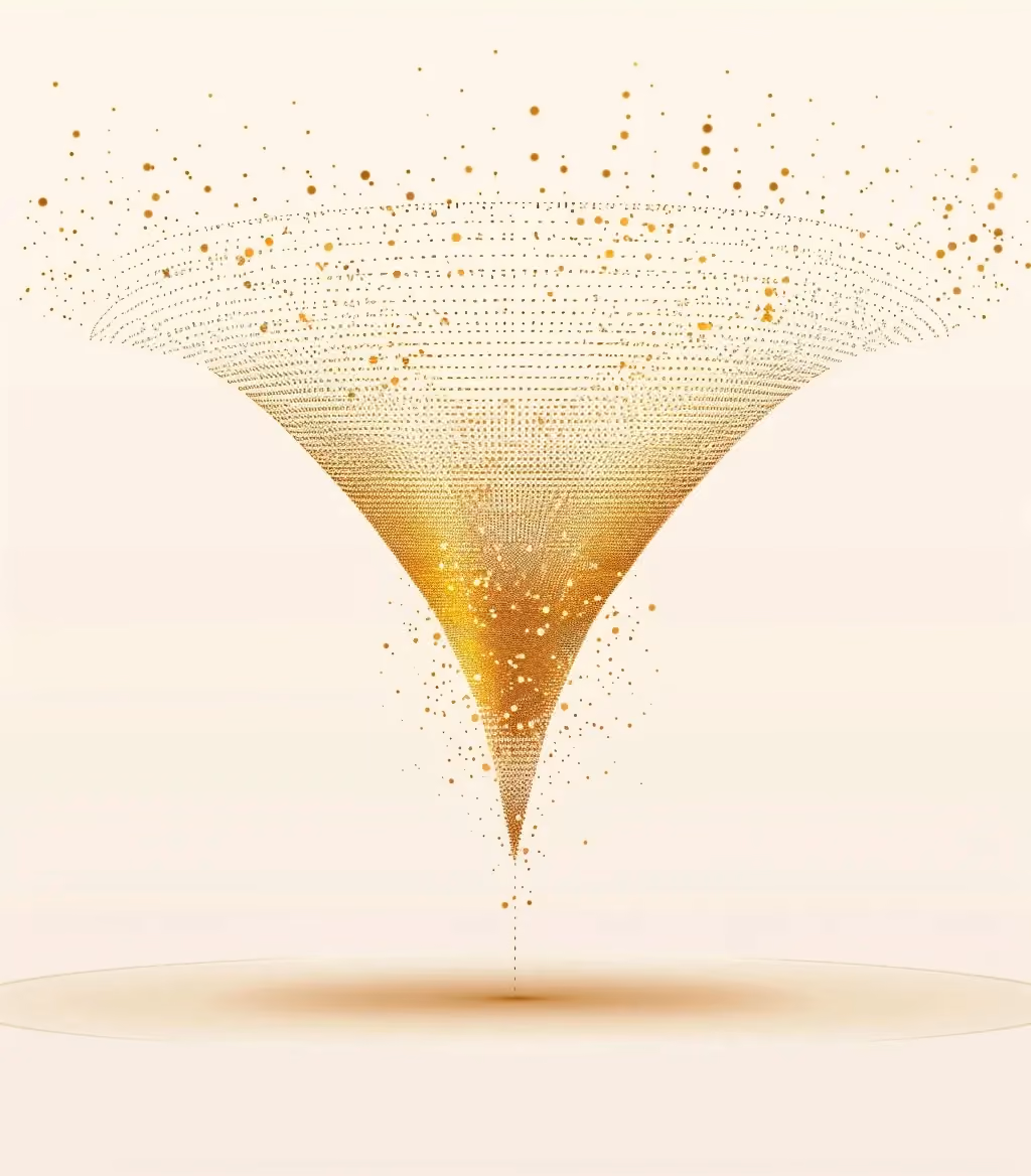 Goldener Funnel aus Goldpartikeln für exklusives High-