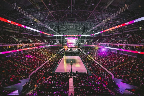 basketball stadium, just before the match