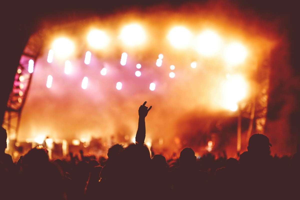 late night festival picture with concert lights