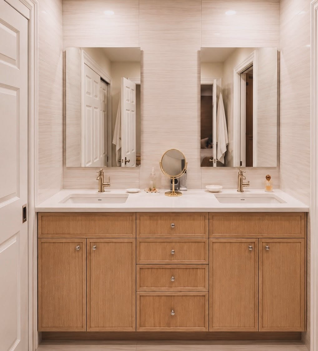 Double vanity finished in a three day bathroom remodel