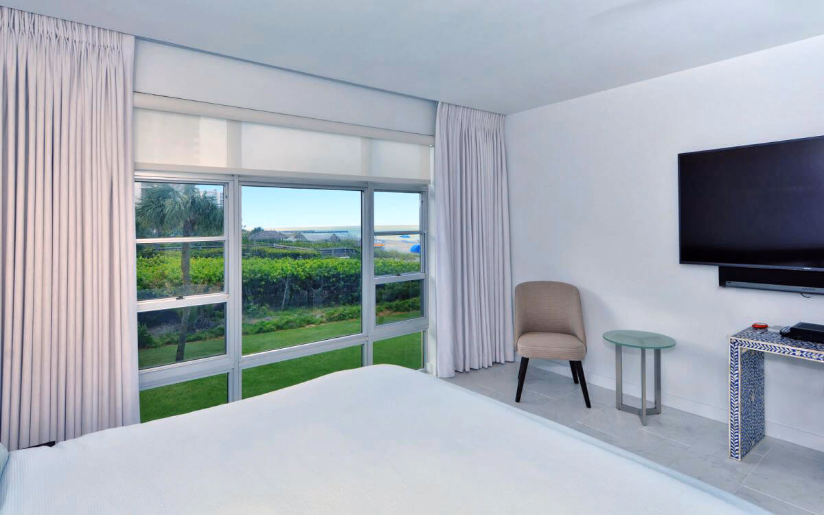 Bedroom windows looking out to the beach on Anna Maria Island