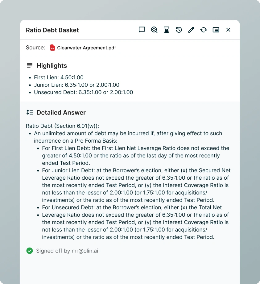 Olin platform dashboard