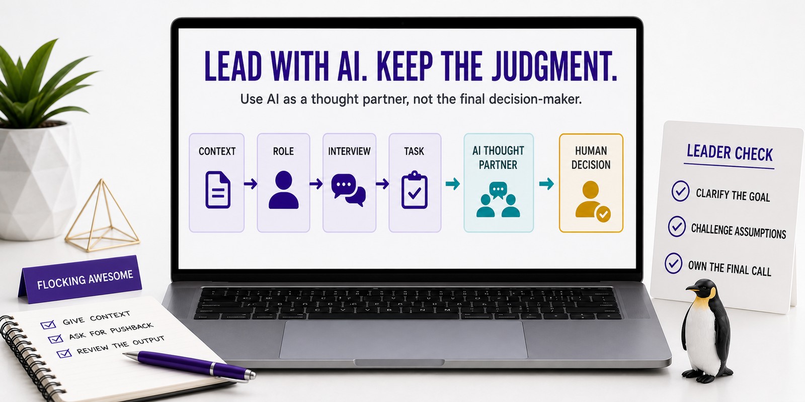 The CRIT framework helps a leader use AI as a strategic thought partner while retaining human judgment.