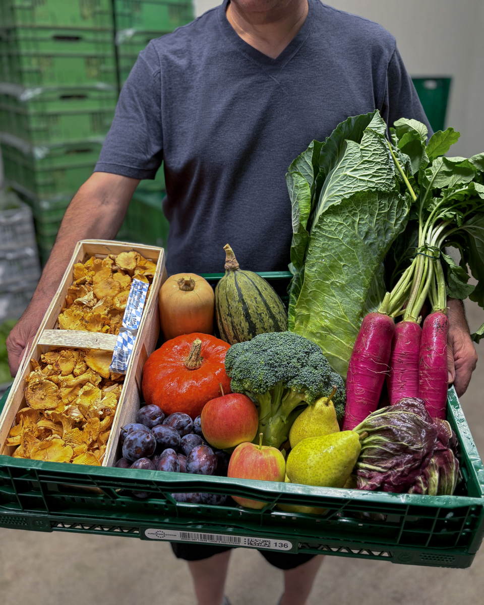 Kiste mit frischem Obst und Gemüse für Gastronomie und Lebensmittelhandel