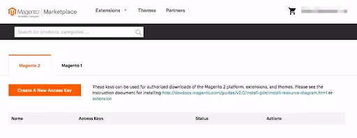 magento access key