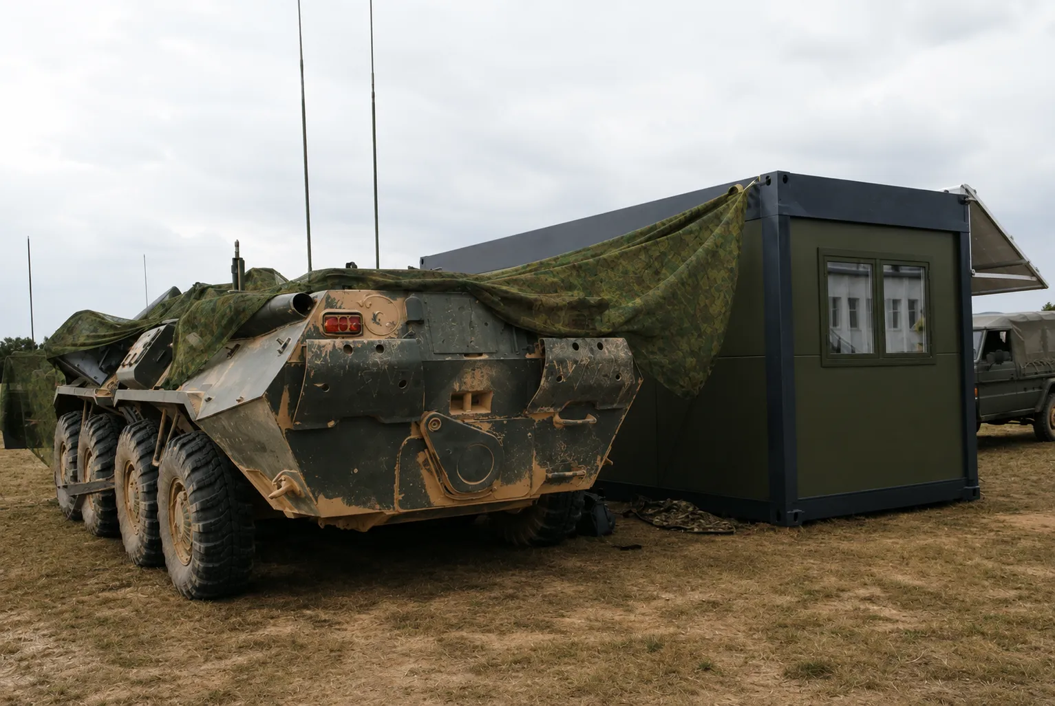 Military base made up of modular containers