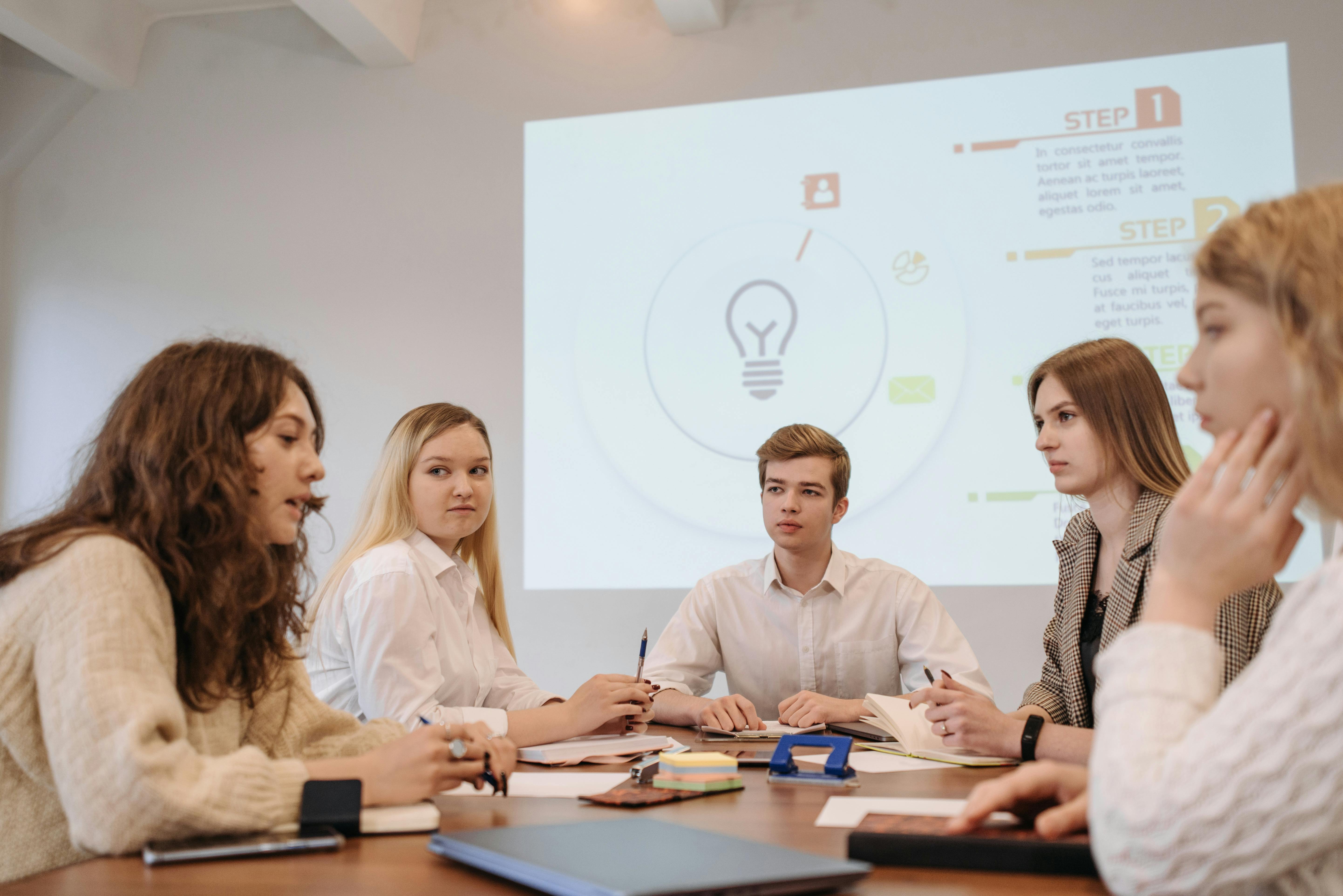 image of team discussion (for a hr tech)