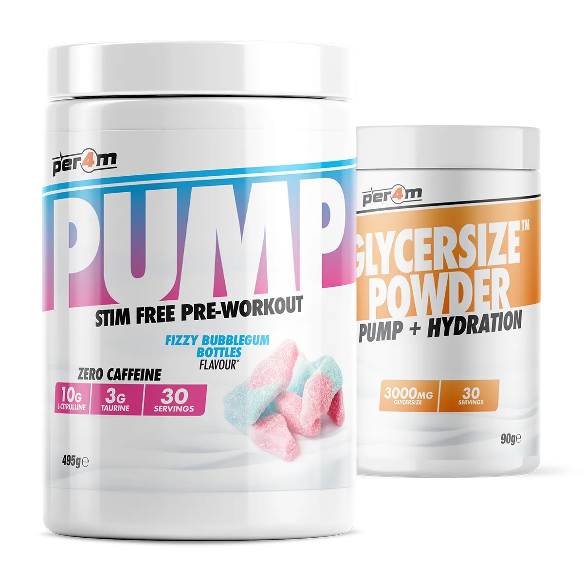Per4m Pump Stim Free Pre-Workout 495g With Glycersize™