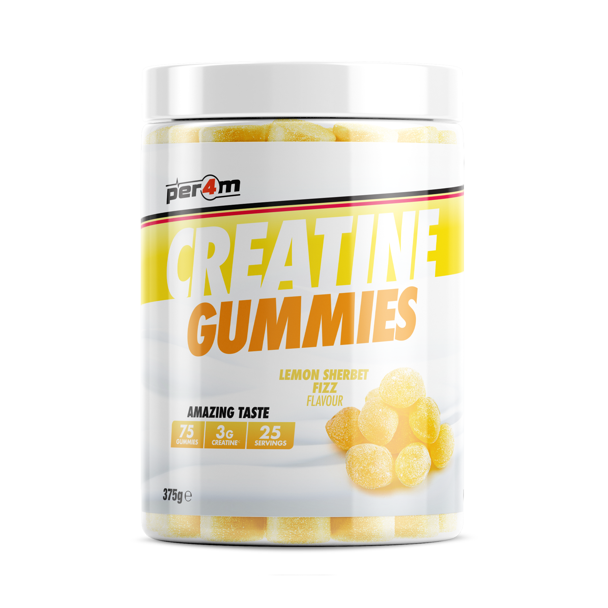 Per4m Creatine Gummies 25 Servings - Lemon Sherbet