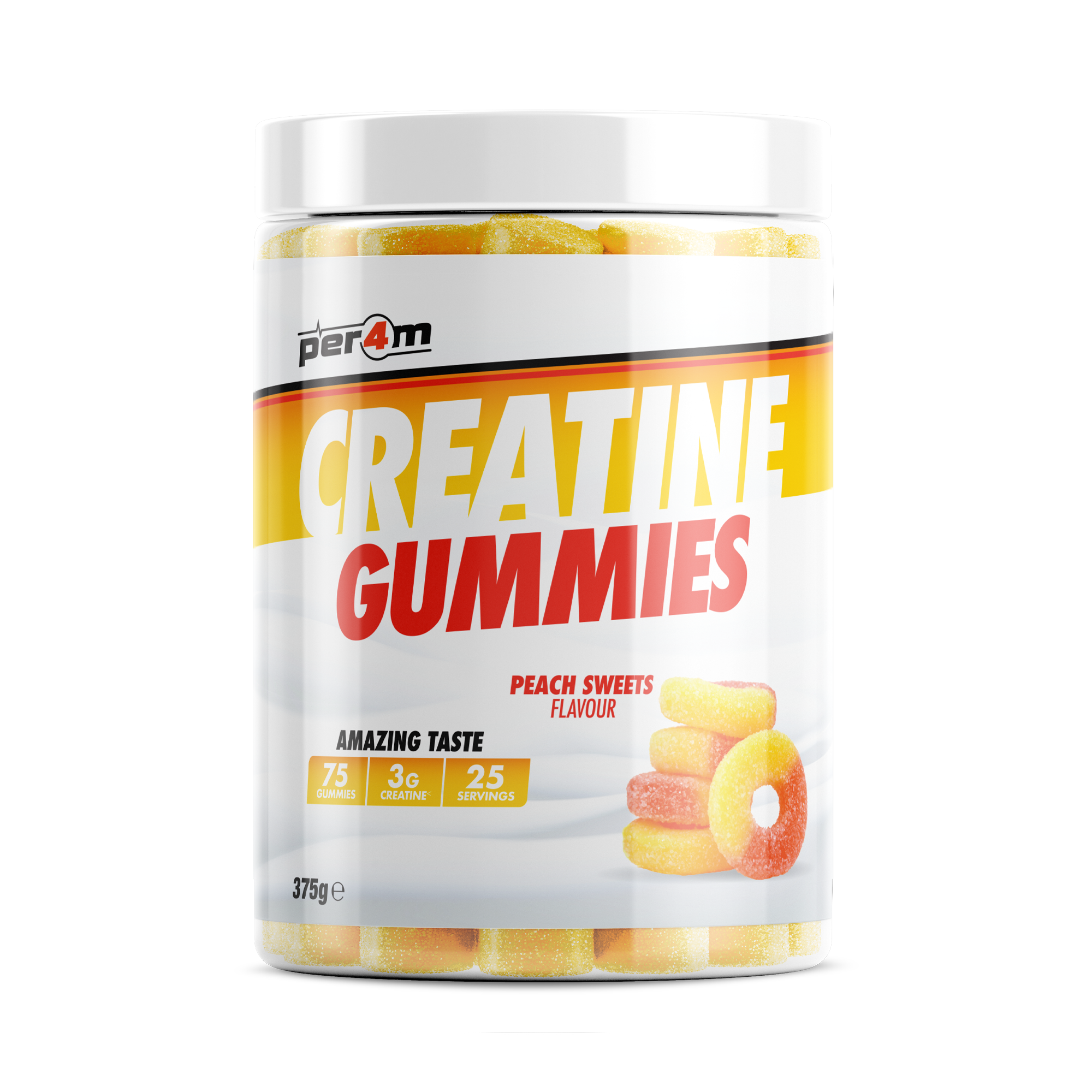 Per4m Creatine Gummies 25 Servings - Peach Sweets