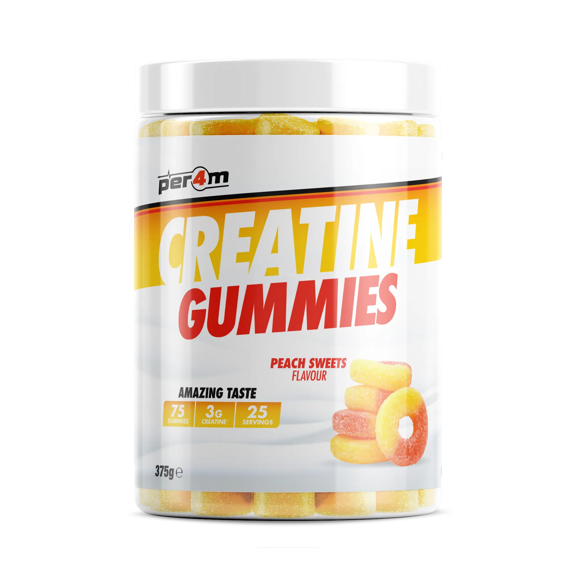 Per4m Creatine Gummies 25 Servings - Peach Sweets
