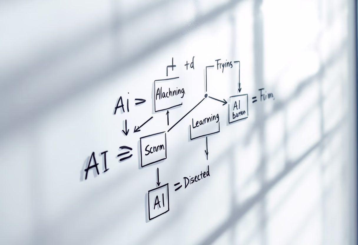 image of algorithm process on whiteboard