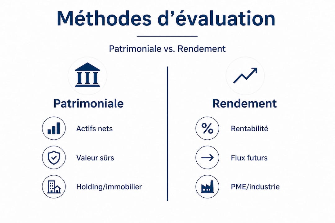 Infographie : comparaison entre approche patrimoniale et stratégie axée sur la performance