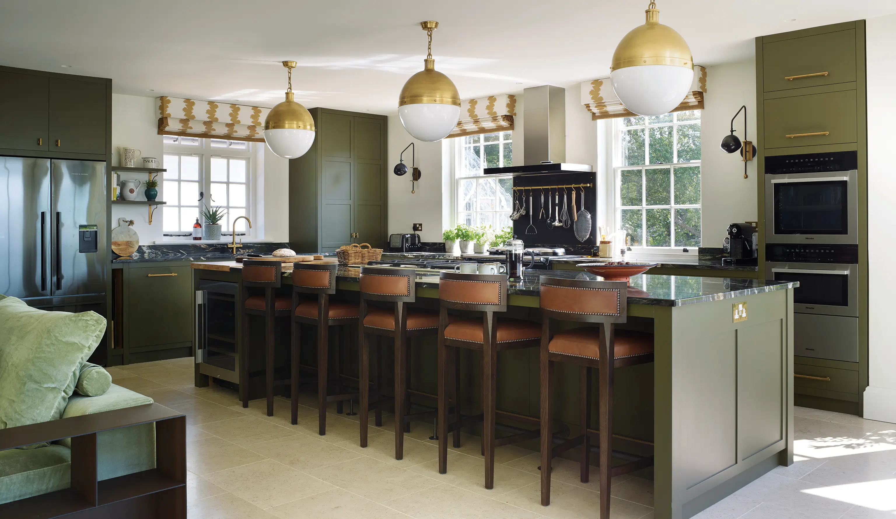 stylish oak and marble kitchen conversion in Hampshire