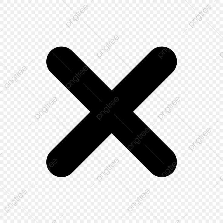 Black rounded thick X symbol on transparent background.