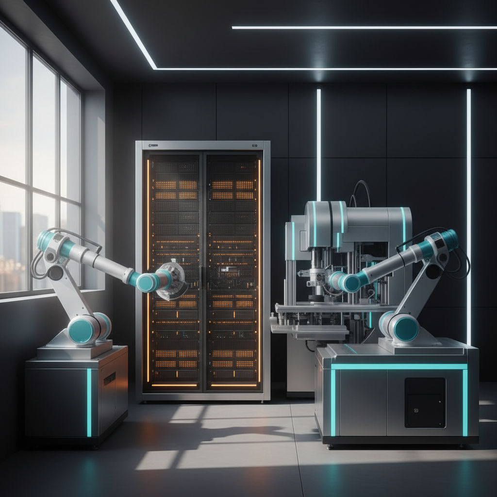 High-tech industrial control center with automated lead generation machinery for MSME