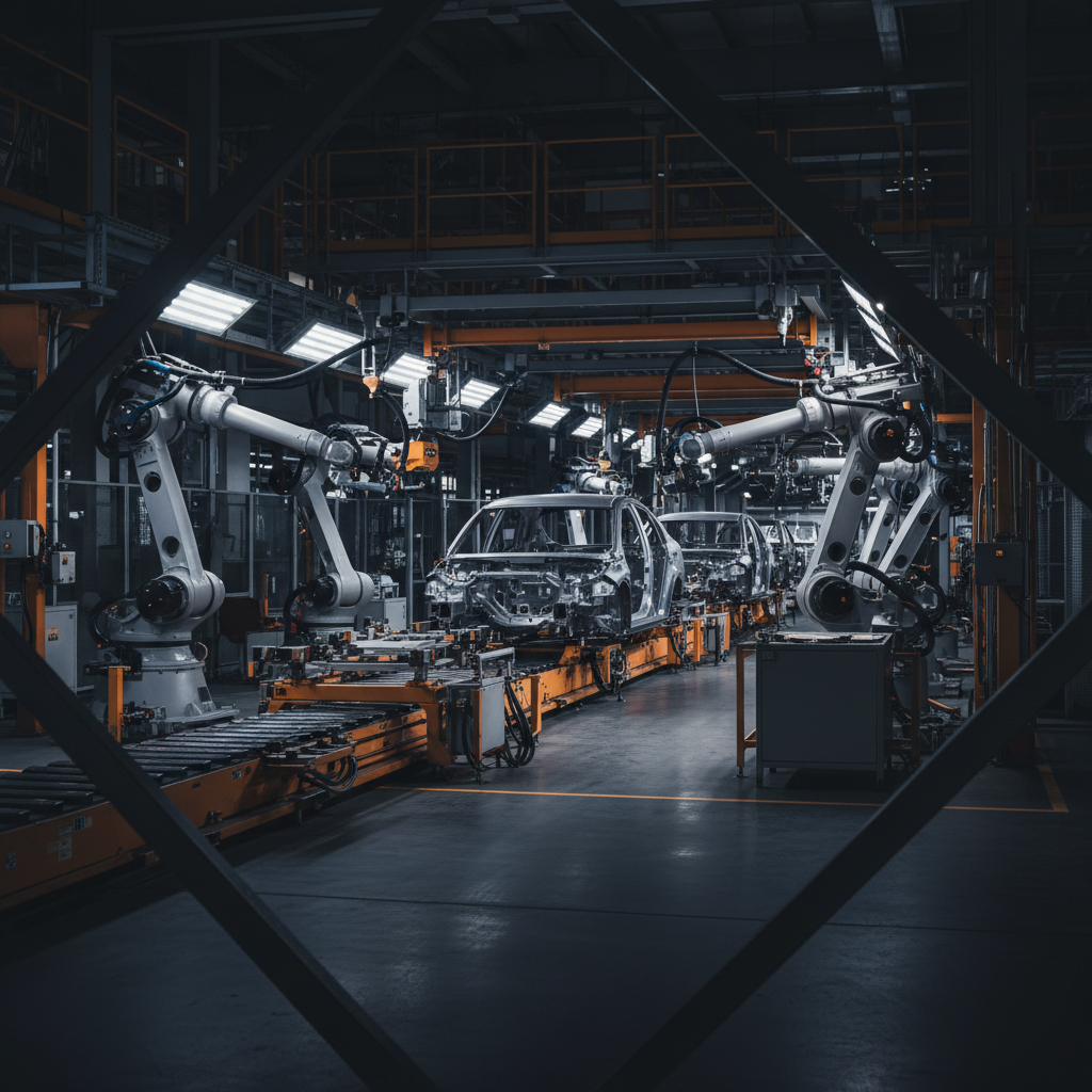 Automotive manufacturing floor showing marketing agency lead generation for automotive tactics