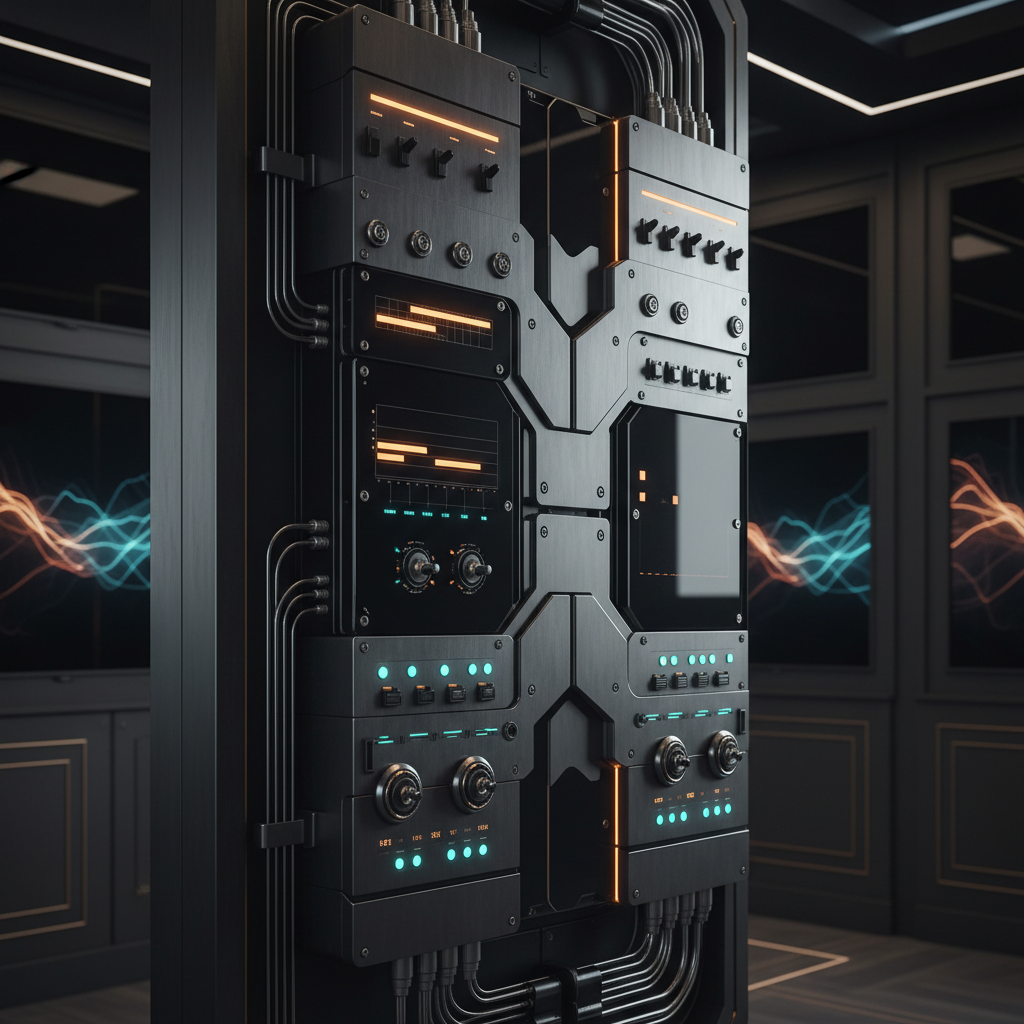 Industrial automated lead generation system control panel in SME sales operations center