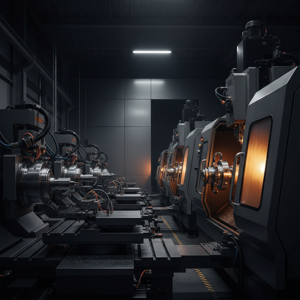 Manufacturing floor with CNC machines showing marketing agency lead generation for manufacturing strategies