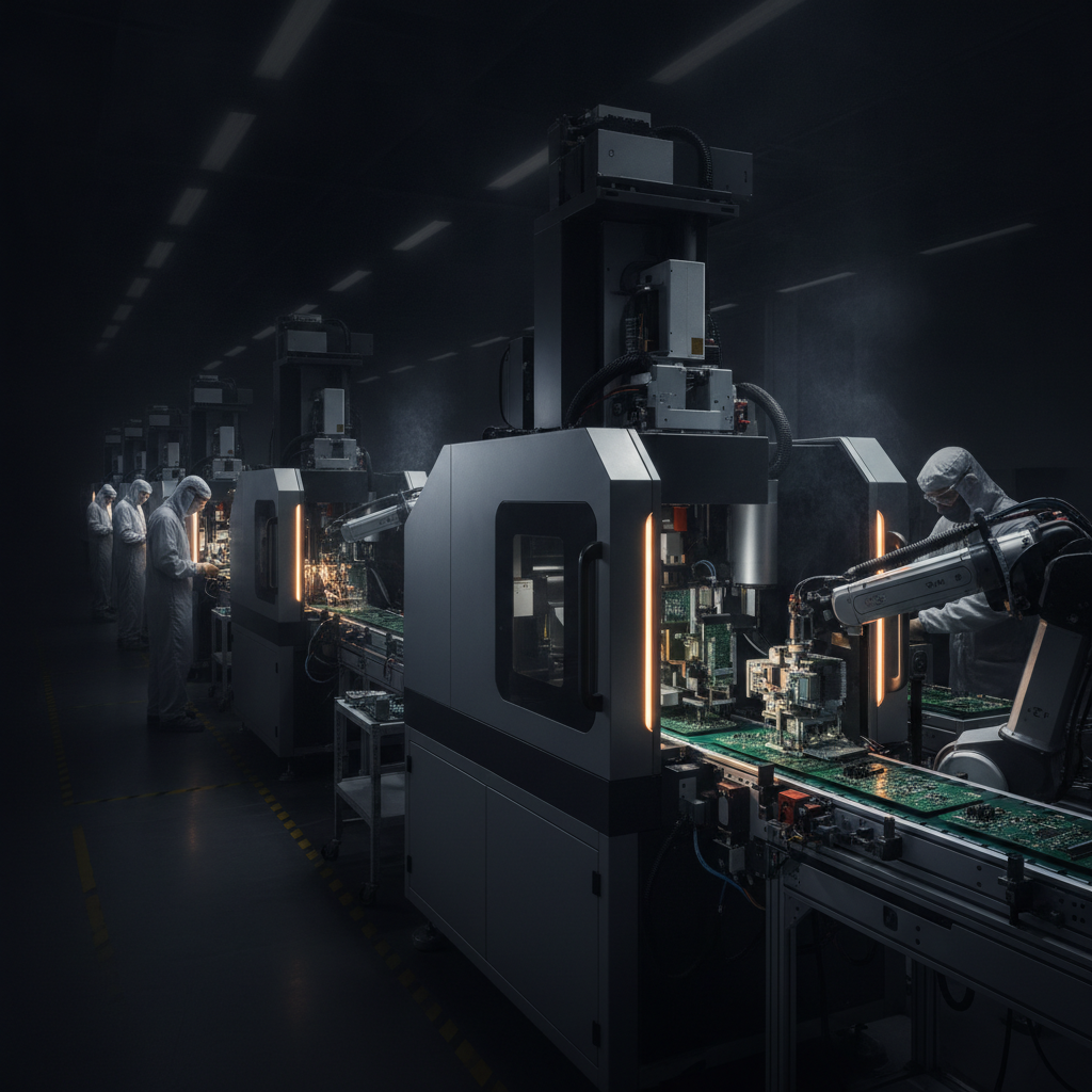 Electronics manufacturing floor showing lead generation for electronics and production workflow