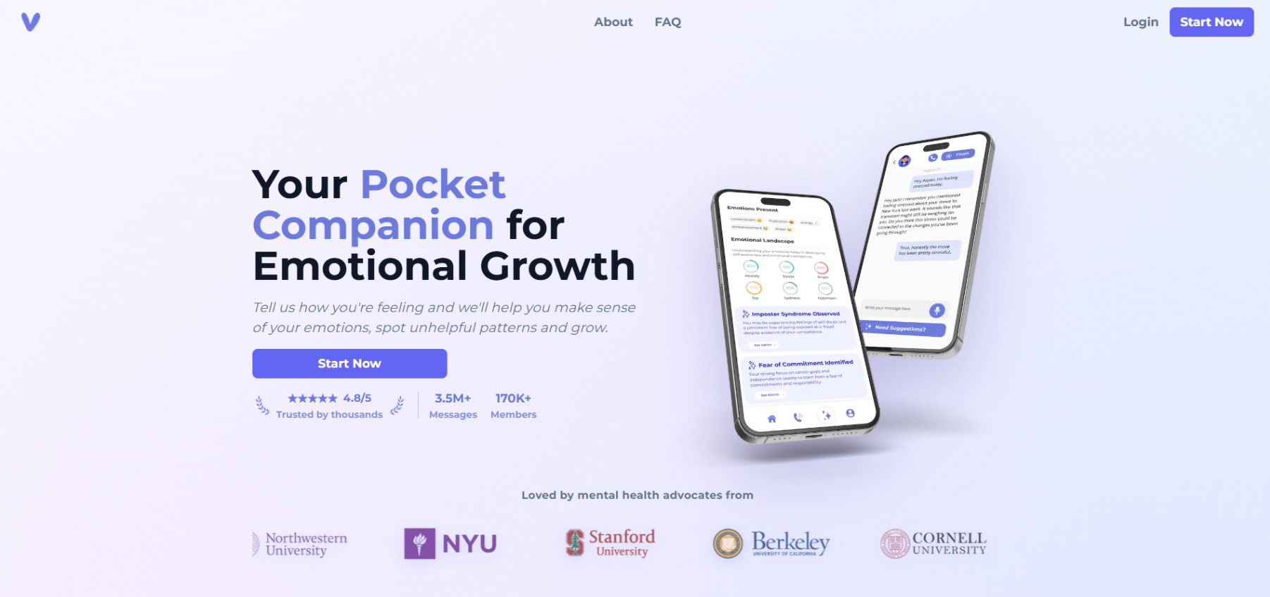 Vent app homepage displaying emotional tracking, self-reflection tools, and AI-guided support designed to help users understand and express their feelings.Vent anonymous social support app that allows users to express emotions, share personal experiences, and connect with a supportive community for understanding, encouragement, and emotional well-being.