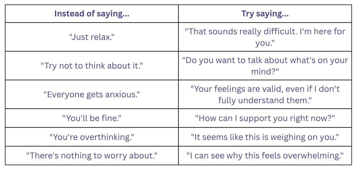 Two people having a supportive conversation, illustrating how to support someone with anxiety while maintaining healthy emotional boundaries and protecting your own well-being.