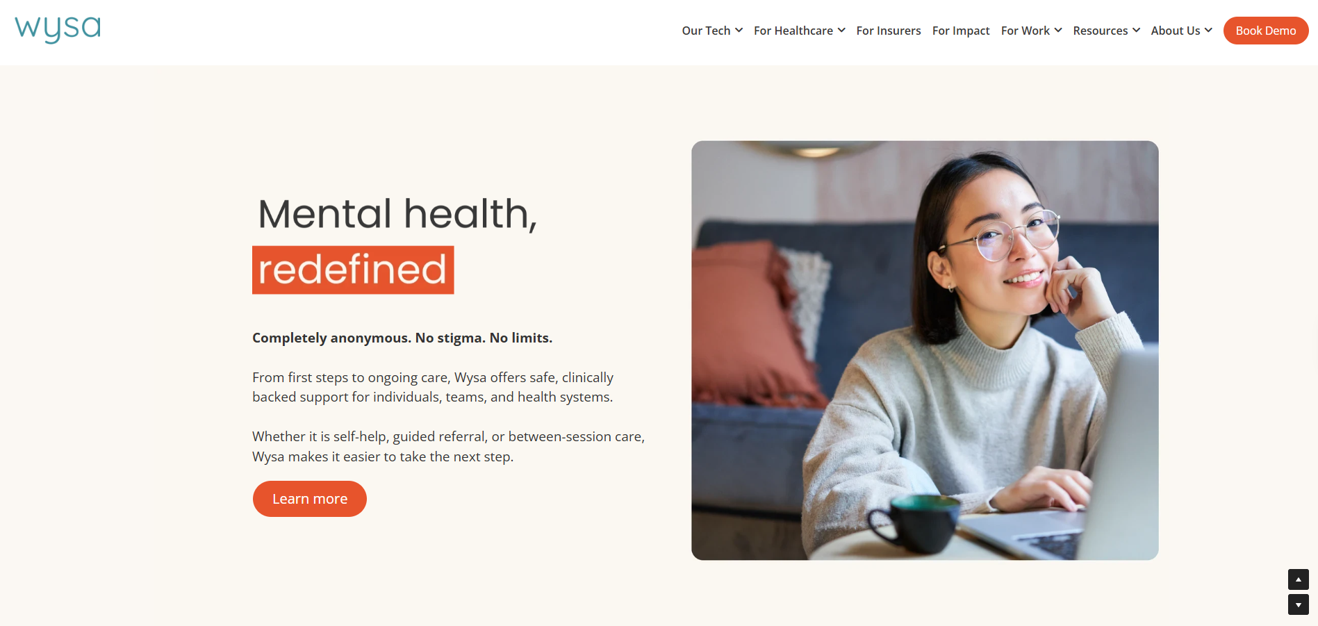 AI chatbot offering digital mental health support through Wysa