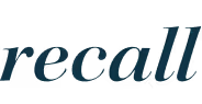 Das blaue recall Logo.