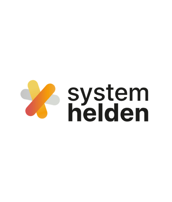 Logo der FIrma system helden in orange