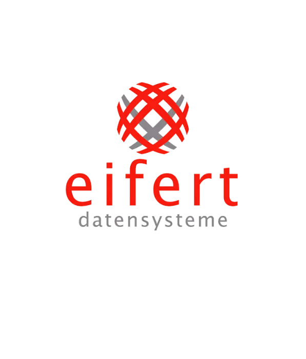 Logo der Firma Eifert Datensysteme in rot und grau 