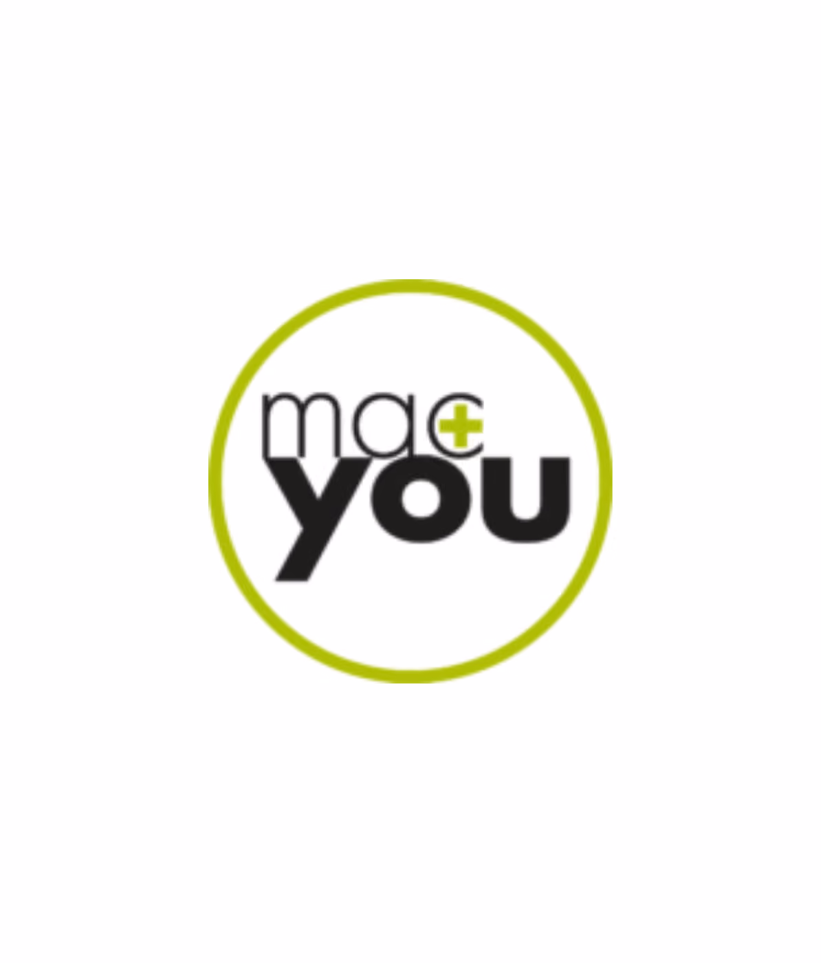 Grün-schwarzes Logo von mac+you
