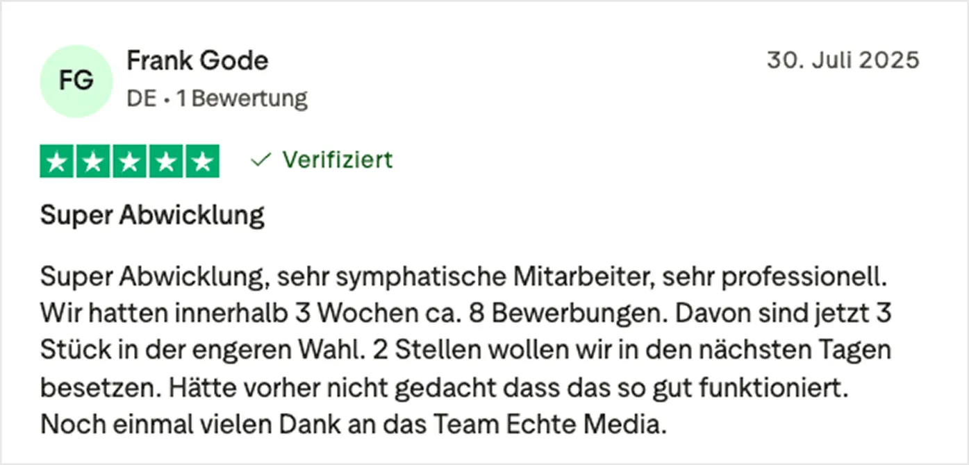 Frank Gode GmbH Bewertung