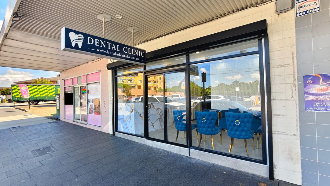 The current Berala Dental clinic at 184 Woodburn Road, Berala NSW — a four-chair family practice on the main road.