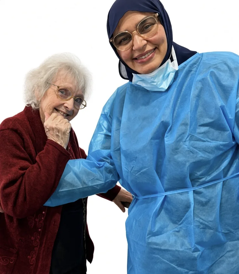 Dr Mahnaz Khan at Berala Dental with a patient from the local community.