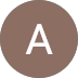 White letter A centered on a brown circular background.