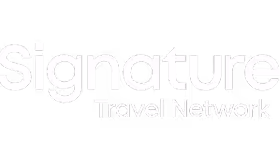 Signature Travel Network logo in white text on a transparent background.