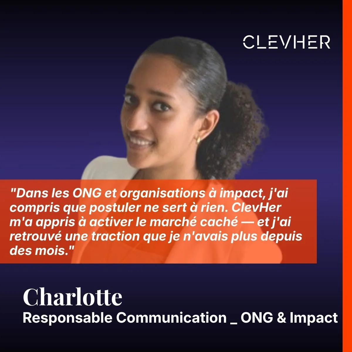 Témoignage Charlotte ClevHer — accélérer recherche emploi et trouver un poste rapidement
