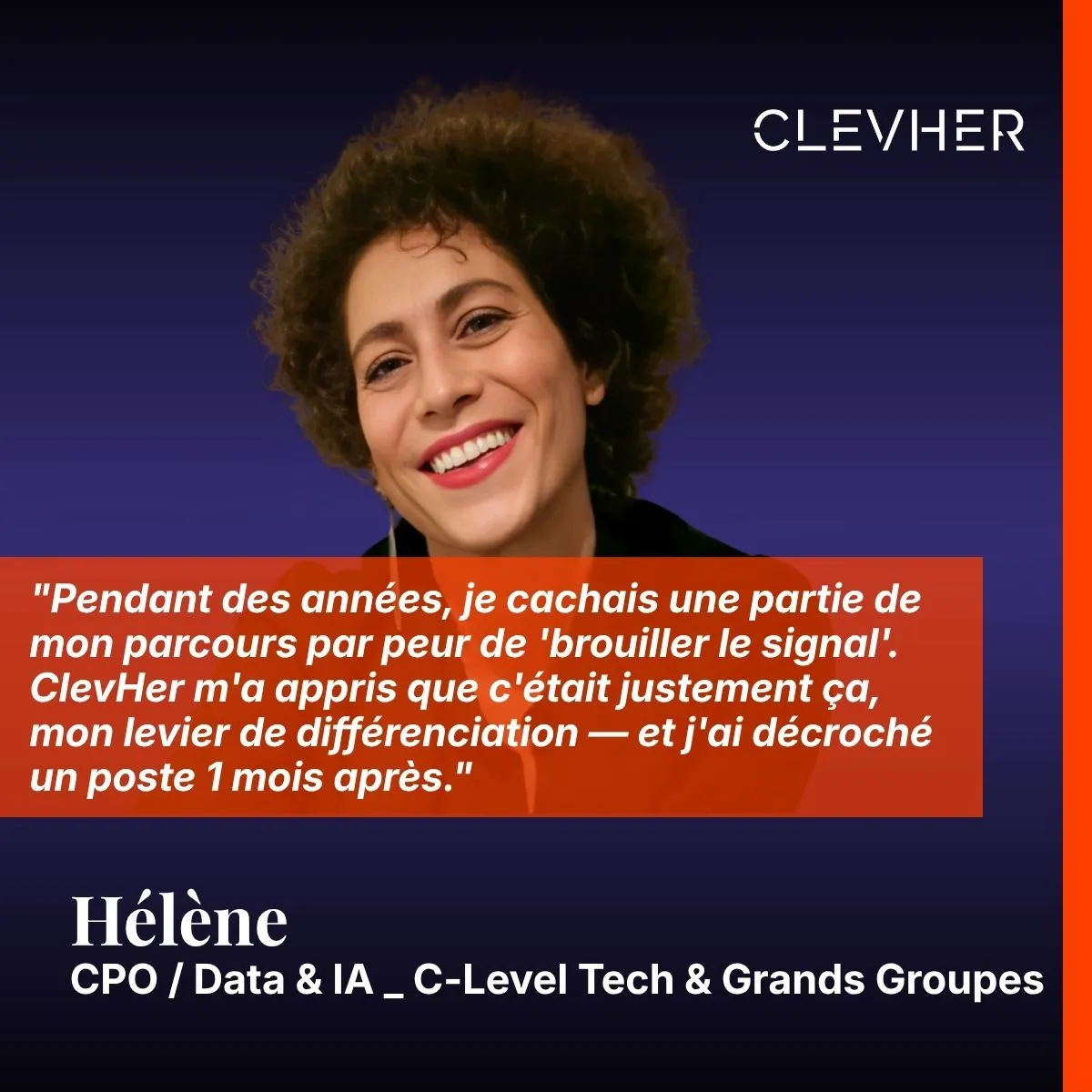 Témoignage  d'Hélène. ClevHer — poste décroché un mois après le ClevHer Camp