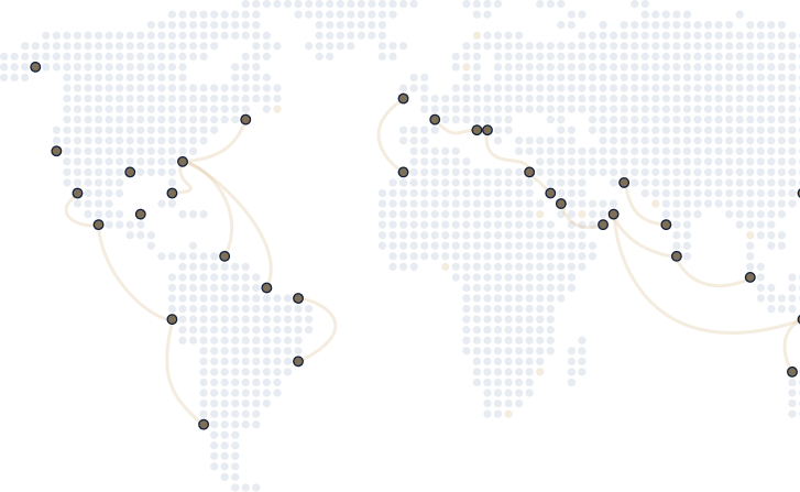 A world map showing the most important LNG flows.